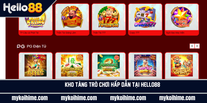 Kho tàng trò chơi hấp dẫn tại Hello88